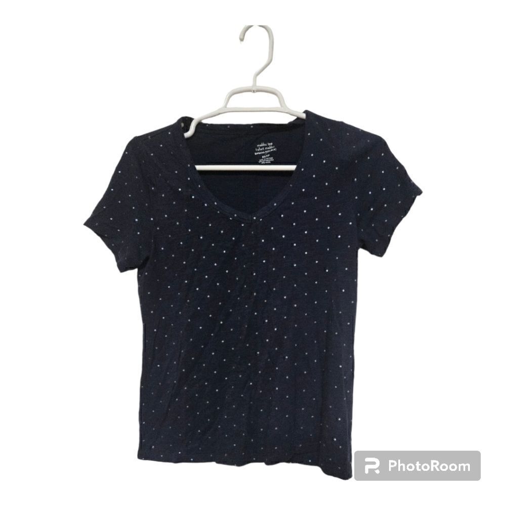 Banana republic factory top womens size xs blue malibu dotted casual everyday